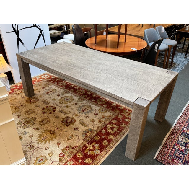 2010s Restoration Hardware Reclaimed Oak Wood Dining Table For Sale - Image 5 of 12