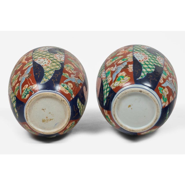 Antique Pair of Imari Open Vases For Sale In Boston - Image 6 of 6