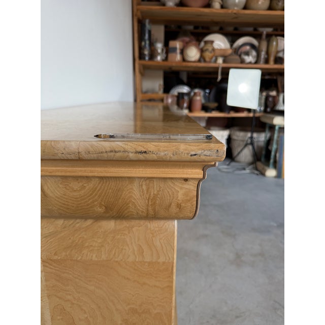 1990's Vintage Henredon Charles X Burl Wood Sideboard With Brass Hardware For Sale - Image 15 of 18