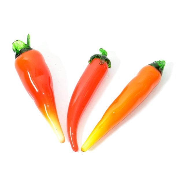 Burnt Orange 1980 Blown Murano Style Art Glass Set 5 Fruit and Vegetables Italy Mid-Century Modern For Sale - Image 8 of 13