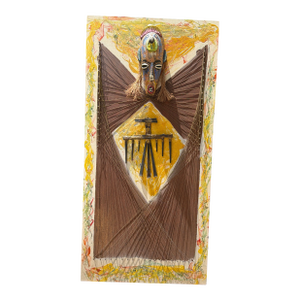1990s Folk Art Mixed Media Piece