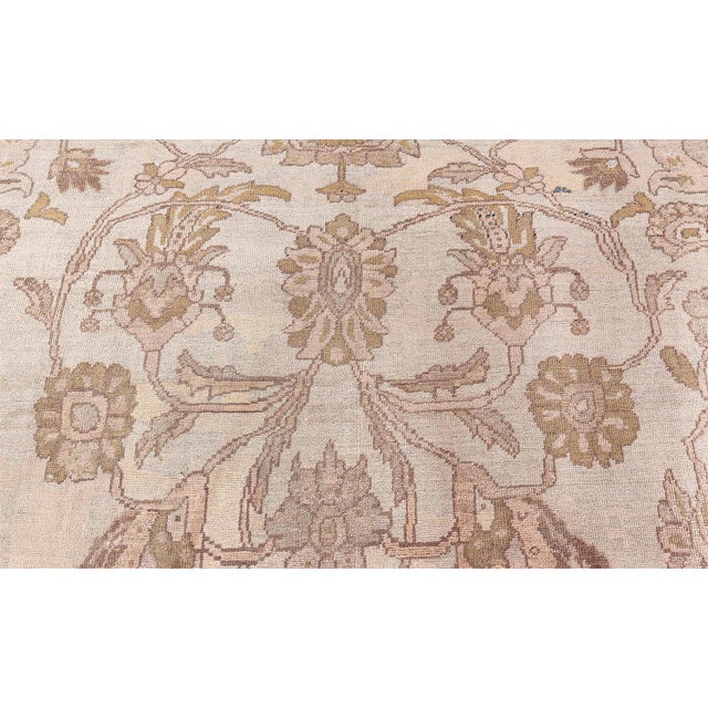 Antique Persian Sultanabad Tan, Taupe and Brown Handwoven Wool Rug For Sale - Image 4 of 9