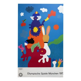 München 1972 Olympic Games Poster in the style of Otmar Alt,, Germany, 1970s For Sale