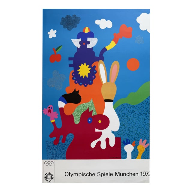 München 1972 Olympic Games Poster in the style of Otmar Alt,, Germany, 1970s For Sale