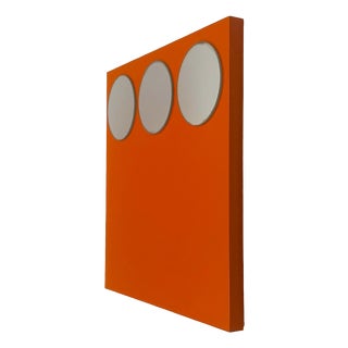 Geometric Orange Triple Wall Mirror, 1980s For Sale
