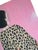 Paint 1970s Original Contemporary Folk Art Painting of Girl in Leopard Print Dress on Pink Background For Sale - Image 7 of 9