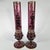 19th Century Two 19th C Bohemian Cranberry Pokal Vases King Rudolph I and Otto II Enamel For Sale - Image 5 of 15