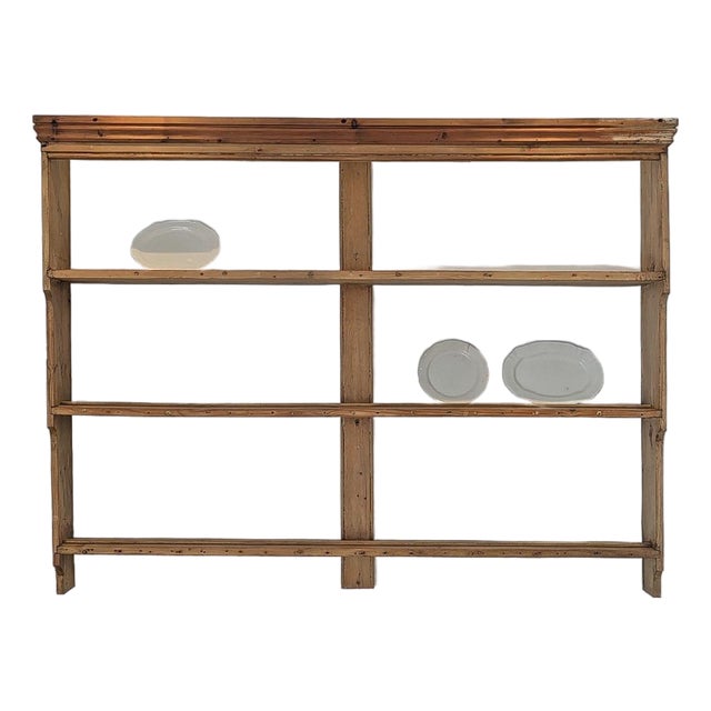 Antique English Pine Wall Plate Rack - Circa 1870 For Sale