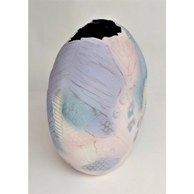 1990s Markiewilz Textured Ceramic Vase For Sale - Image 4 of 13