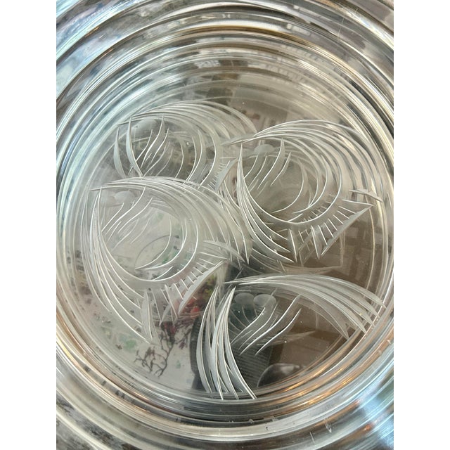 Vintage 1934 Heisey “New Era” Art Deco Etched Glass Plates - Set of 4 For Sale In New Orleans - Image 6 of 9