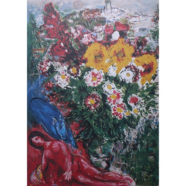 Modern Marc Chagall, The Woman and the Bird, Lithograph For Sale - Image 3 of 9