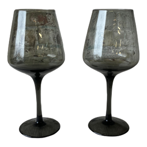 1990s Swedish Gully Smoke Wine Glasses - Set of 2