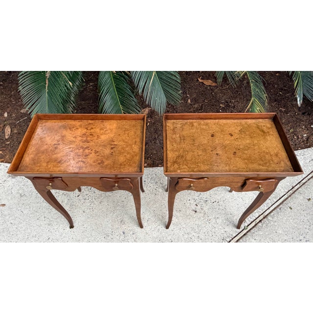 Baker Furniture Company Vintage Baker Furniture French Provincial Louis XV Style Nightstands, Side Tables For Sale - Image 4 of 9