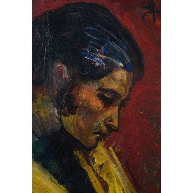 Contemporary Isidre Nonell and Monturiol, Follower, Gypsy Lady, 1970s, Oil on Canvas For Sale - Image 3 of 7