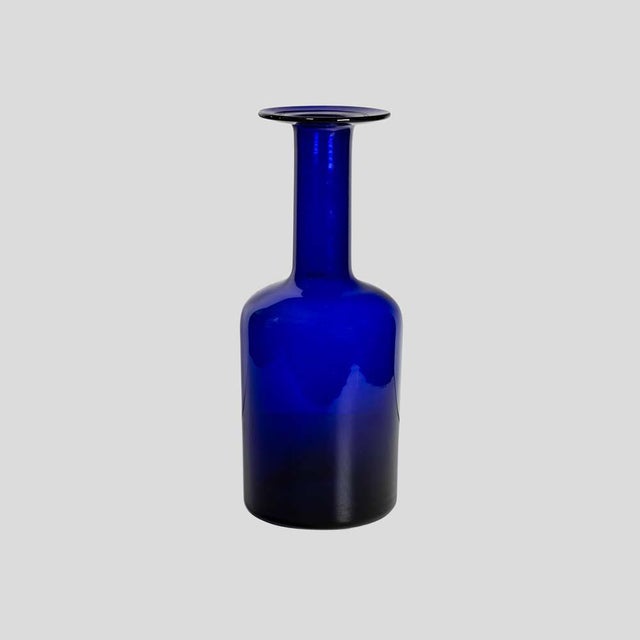 Holmegaard Blue Vase by Otto Brauer for Holmegaard, 1960s For Sale - Image 4 of 4