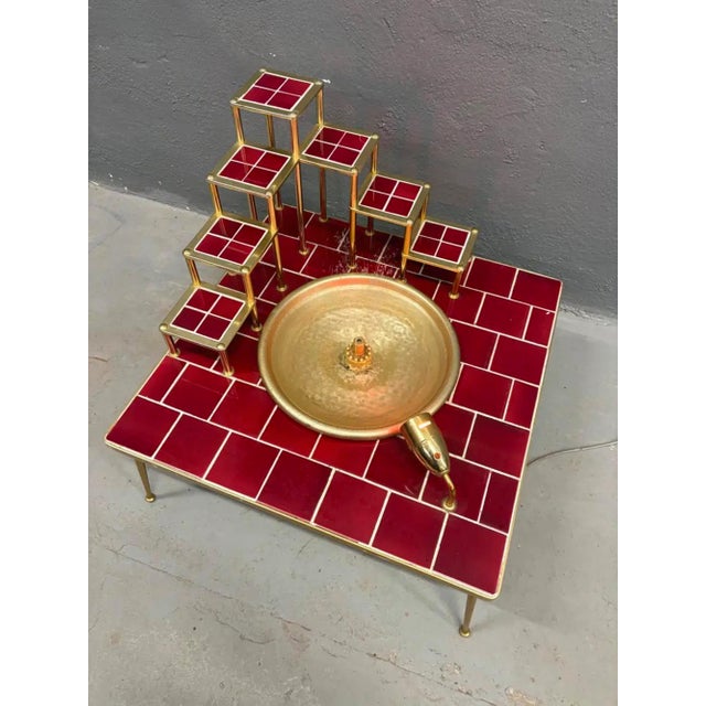 1970s Late 20th Century Space Age Glazed Ceramic & Metal Water Feature, Europe, 1970s For Sale - Image 5 of 11