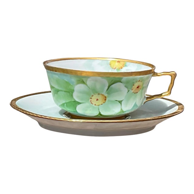 Antique Ginori Teacup and Saucer Circa 1890 For Sale
