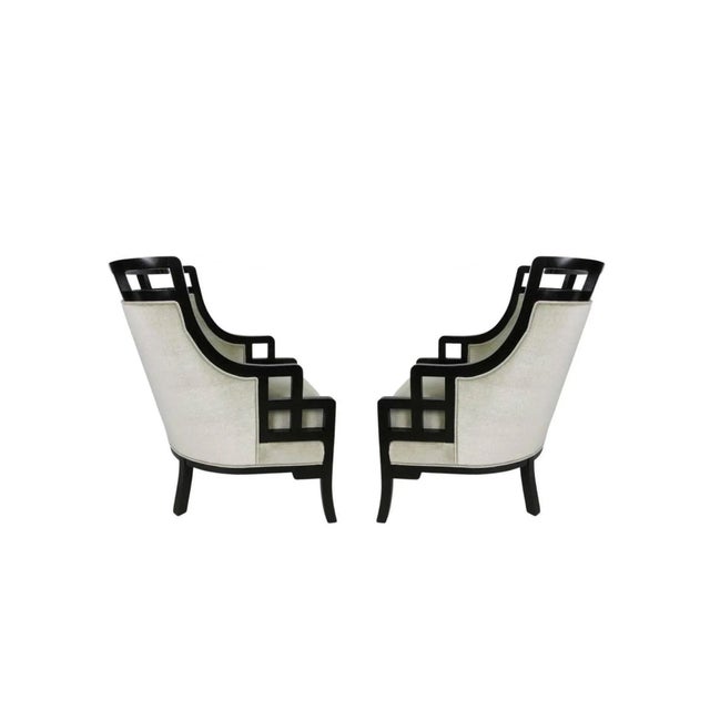 Jay Spectre Jay Spectre "Wallis Simpson" Armchairs - A Pair For Sale - Image 4 of 10