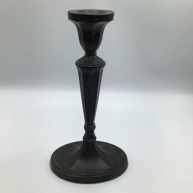 Bronze Georgian Style Candle Holders - A Pair For Sale - Image 4 of 13