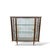 Mid-Century Formica and Curved Glass Display Bar with Etched Design For Sale - Image 3 of 8