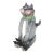 Leslie Wallace Coon Ceramic Cat Folk Art Sculpture For Sale