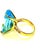 Bochic "Capri" Vintage Blue Topaz & Diamond RIng Set In 18K Gold & Silver For Sale - Image 17 of 18