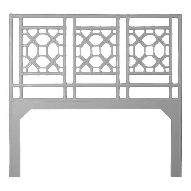Lattice Back Headboard Double, Light Gray For Sale