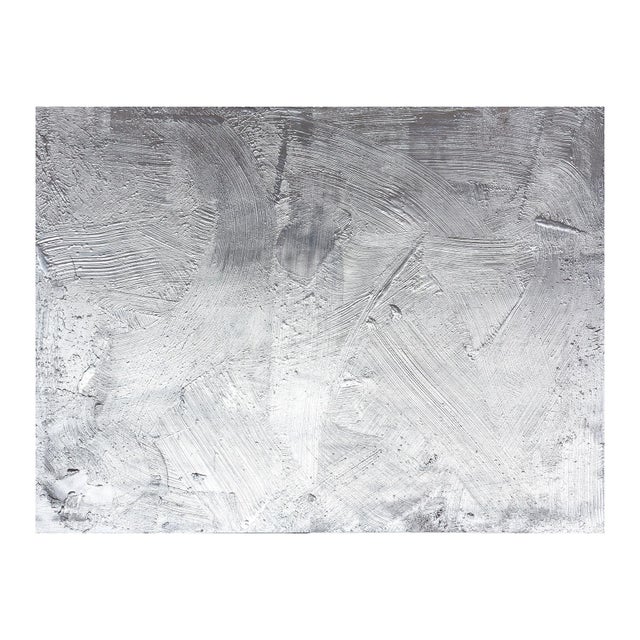2020s Matt Aston "Quicksilver" Large Contemporary Abstract Metallic Silver Gestural Painting, 2024 For Sale - Image 5 of 12
