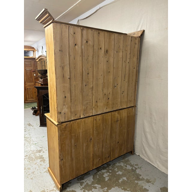 Brown Antique Scottish Pine Dresser Bookcase Hutch For Sale - Image 8 of 9