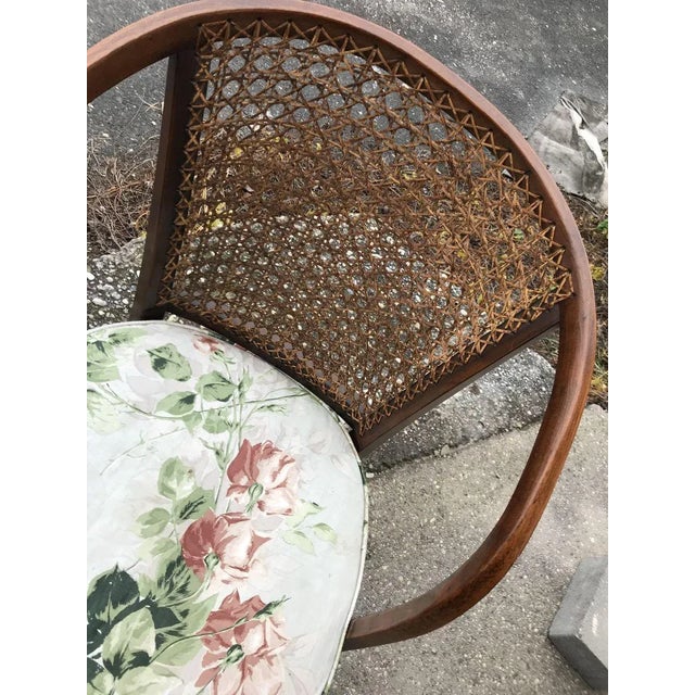 Vintage Floral Fabric and Wood Armchair, 1950s For Sale - Image 6 of 8