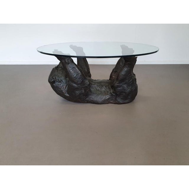 Coffee Table with Bronze Bear Frame For Sale - Image 12 of 18