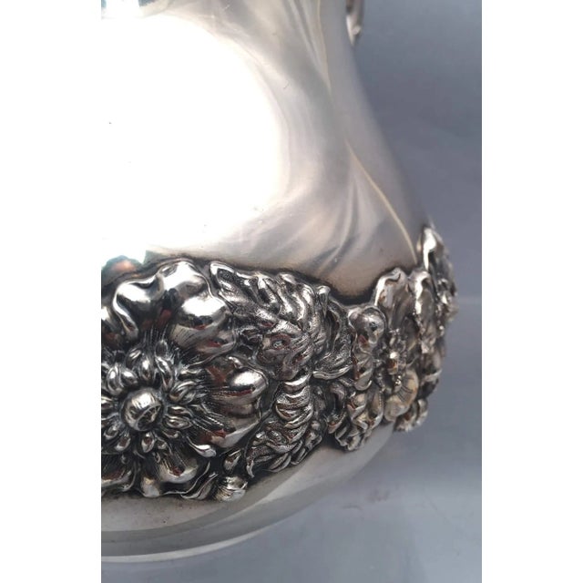 Hamilton & Diesinger Sterling Silver Floral Decoration Pitcher For Sale - Image 4 of 8