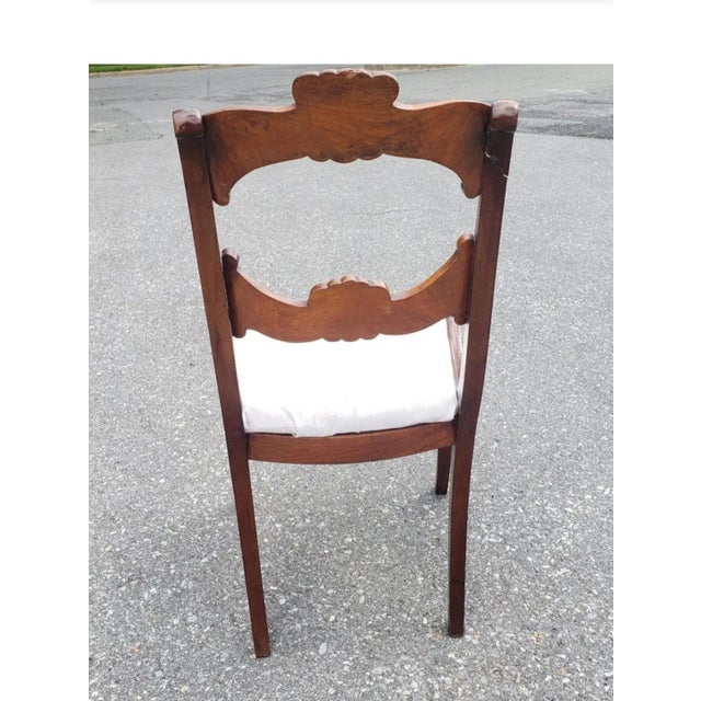 Brown 19th C. Flame Mahogany and Satinwood Inlaid With Upholstered Seat Side Chair For Sale - Image 8 of 10