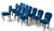 Dessin Fournir Companies Set of 12 French Moderne Blue Velvet Upholstered Dining Chairs is an impressively beautiful set...