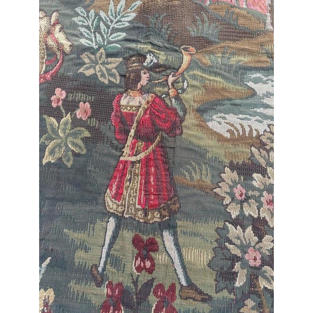Mid-Century French Aubusson Jacquard Tapestry Médiéval Design, 1940s For Sale - Image 10 of 18