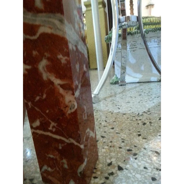 6ft X 28"h Marble Console Table Karl Springer Style For Sale - Image 10 of 12