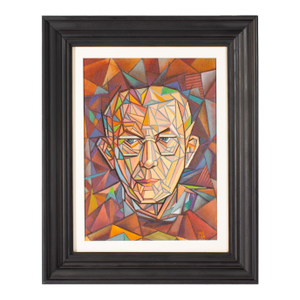 1974 Oil on Board Cubist Style Portrait Painting by William S. Gisch
