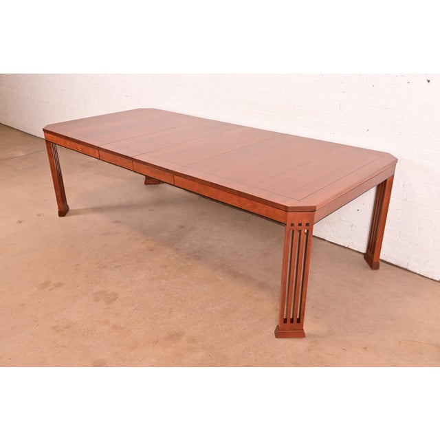 Stickley Mission Arts & Crafts Cherry Wood Extension Dining Table, Newly Refinished For Sale - Image 14 of 14