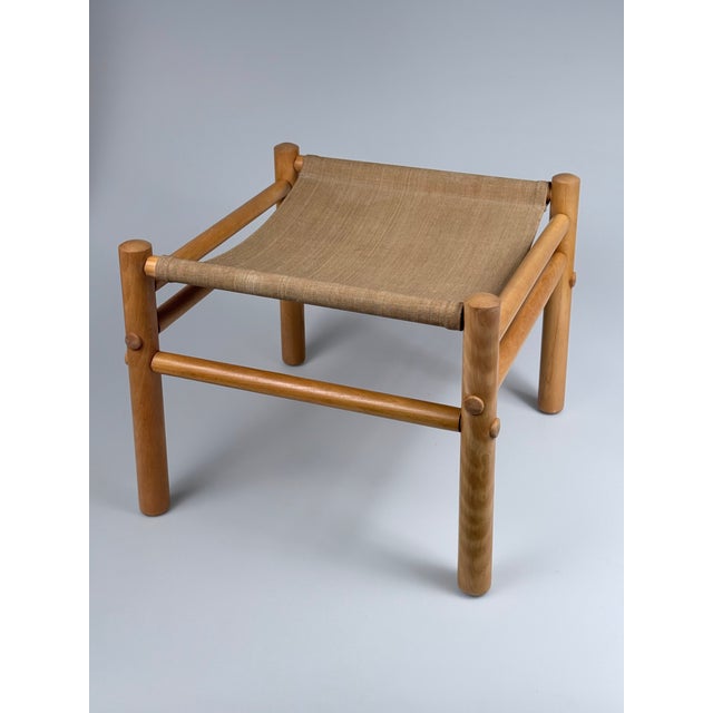 Mid-Century Modern Junker Safari Ottoman attributed to Bror Boije for DUX, Sweden, 1970s For Sale - Image 3 of 12