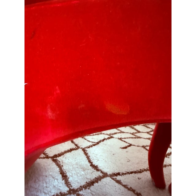 1990s 1990s Italian Red Velvet Dialogica “Splash” Sculptural Dining Chairs — Set of 4 For Sale - Image 5 of 18
