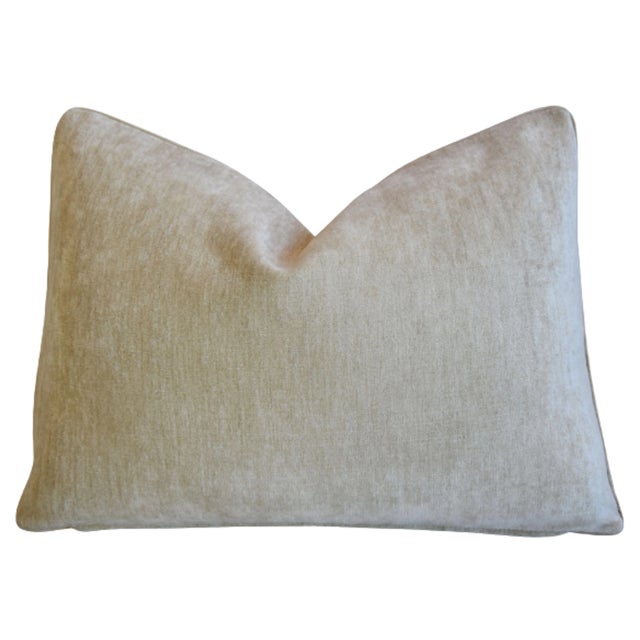 Early 21st Century Travers Fabrics Medieval Lion, Bird & Botanical Floral Velvet Feather/Down Pillow 23" X 17" For Sale - Image 5 of 6