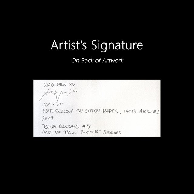 Bellflower - Colorful Abstract Floral Painting on Paper Original Artwork by Xiao Wen Xu For Sale In Los Angeles - Image 6 of 6