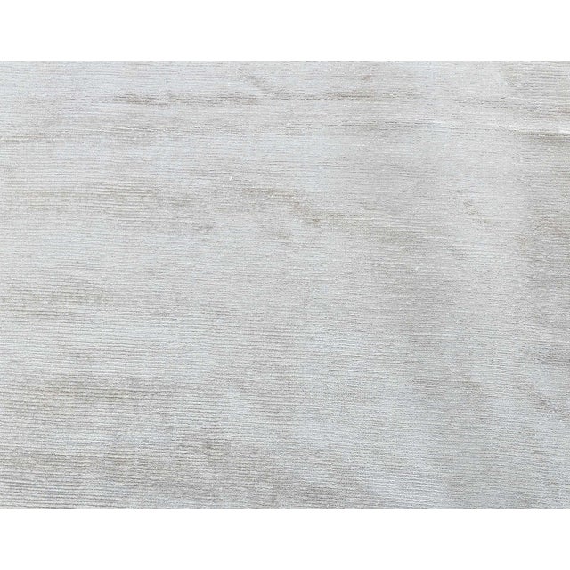 Modern Solid Beige High-Low Knotted Silk and Wool Rug by Doris Leslie Blau For Sale In New York - Image 6 of 8