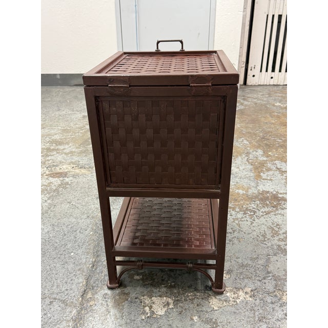 Metal Rust Painted Metal Woven File Storage Chest, Vintage For Sale - Image 7 of 12