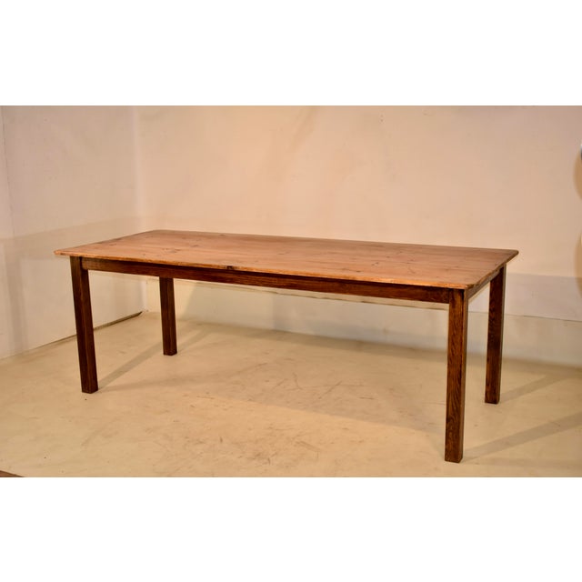 Late 19th Century Late 19th Century Oak and Pine Farm Table For Sale - Image 5 of 8