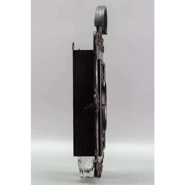 Small Louis Philippe Black Wooden Wall Hanging Key Cabinet, 1890s For Sale - Image 4 of 18