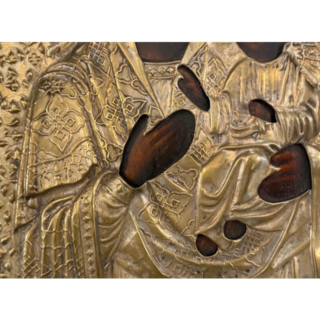 Late 19th Century Oklad Icon of the Tikhvin Mother of God. Late 19th Century. For Sale - Image 5 of 8