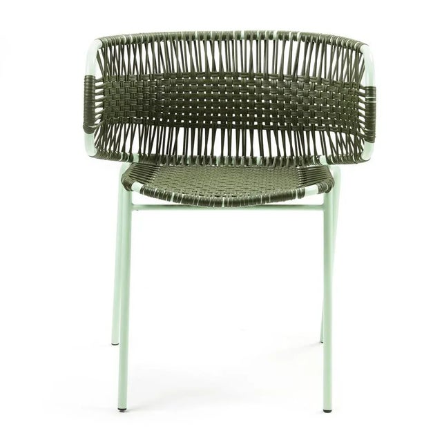 Olive Cielo Stacking Chair with Armrest by Sebastian Herkner For Sale - Image 6 of 12