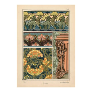 "Butome, Pl. 9" Art Nouveau Pochoir by g.a. Bourgeot For Sale