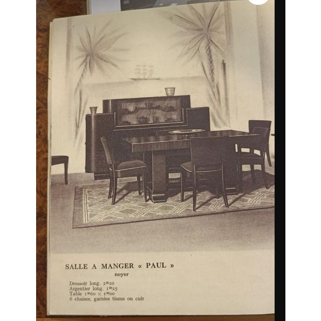 1930s Art Deco Paul Dining Table and Chairs from De Coene Frères, Kortrijk, 1936, Set of 7 For Sale - Image 5 of 8